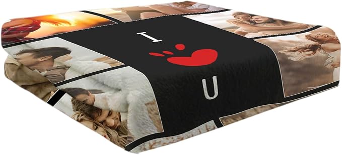 Funny DIY Custom Blanket Customize Photos Blanket Personalized Blankets with Picture Text Customized Christmas Valentines Day Birthday Gifts for Couple Boyfriend Girlfriend Him Her Men Women Dad Mom