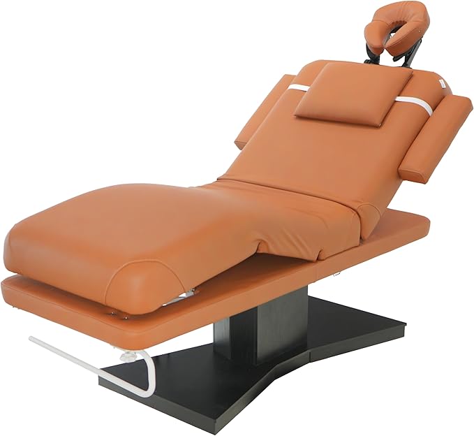 SKINACT Milo 3.0 Motor (with Independent Leg Adjustment) Electric Massage & Facial Bed/Table Camel top and Dark Brown Base