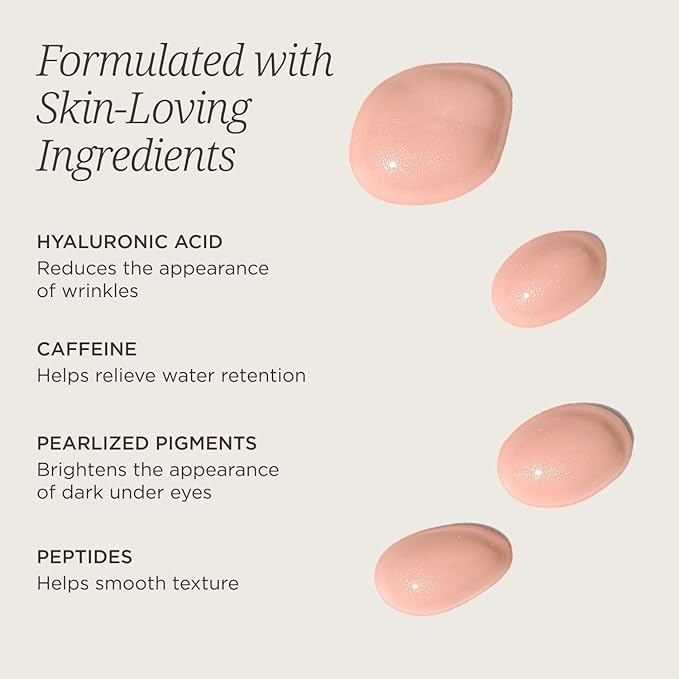 COLLEEN ROTHSCHILD Illuminating Tinted Eye Cream | Instant Brightening Effect | Nourishes & Targets Dark Circles | With Hyaluronic Acid, Caffeine, Pearlized Pigments & Peptides (0.5 fl oz)