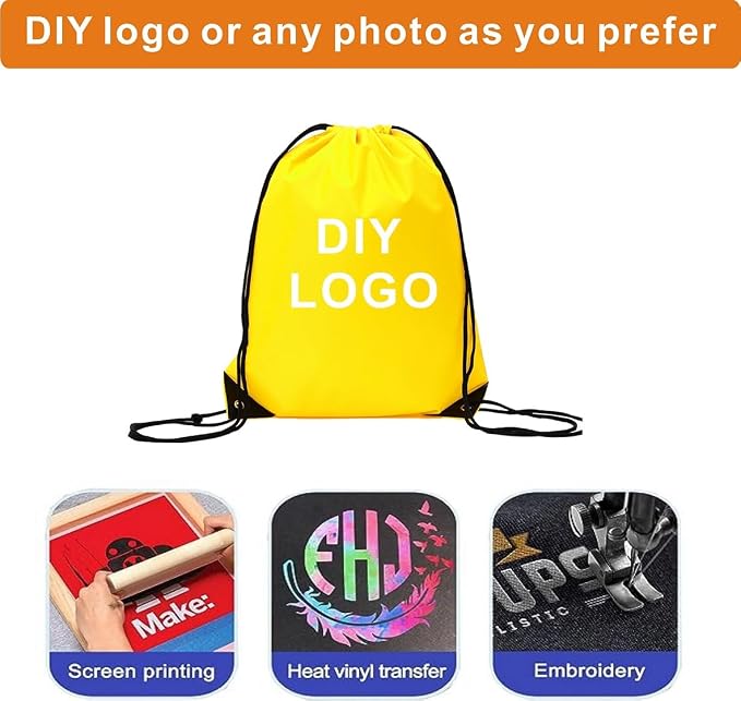Drawstring Backpack Bulk 40Pcs Draw String Backpack Bags DIY Gym Sports Traveling Yoga Cinch Bag Sackpack Drawstring (yellow)