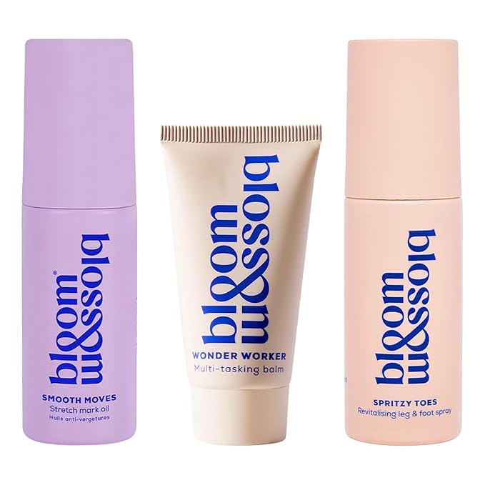 Bloom & Blossom - You've Got This Mama, Maternity Gift Set, 3-Piece Self-Care Kit for Expecting & New Moms with Stretch Mark Oil, Foot Spray Multi-Tasking Balm - Baby Shower, Maternity & New Mom Gift