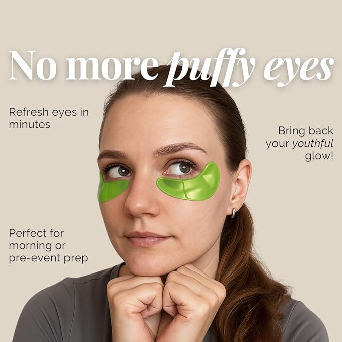Danielle Creations Anti-Puffiness Puffy Under Eyes No More Hydrogel Undereye Masks for Dark Circles with Collagen & Cucumber, 6 Pairs