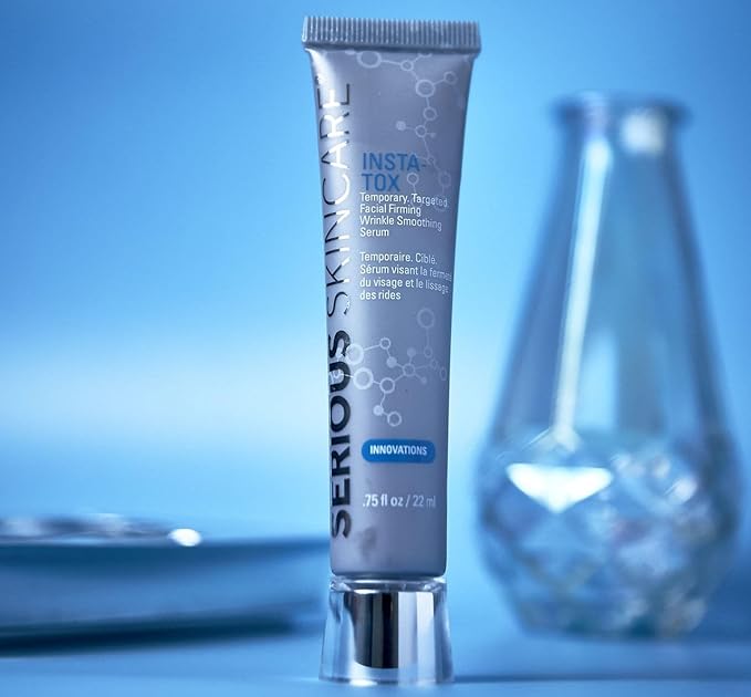 Serious Skincare INSTA-TOX Instant Wrinkle Filler for Face Serum, to Smooth + Blur Fine Lines, Deep Wrinkles, Lip Lines, Crow’s Feet & Pores, Temporary Face Tightener, .75 oz (Pack of 2)