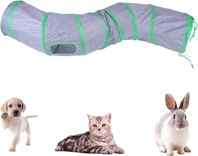 iCAGY Cat Tunnel Toys for Indoor Cats Kittens Rabbits, Pet Toy Play Tunnels