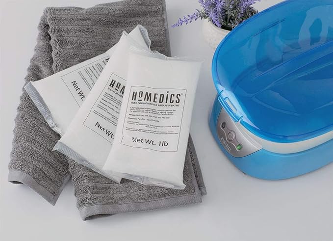 Homedics Paraffin Wax Machine for Hands - Hypoallergenic Hot-Wax Hand Therapy Machine to Soothe and Moisturize Hands - Includes 3 Pounds of Wax and 20 Hand Liners (Pack of 2)