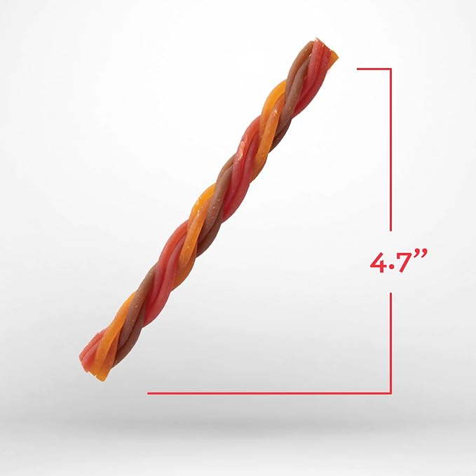 DreamBone Twisties Rawhide-Free Dog Treats with Real Protein, 25 Count | Daily Chew, Digests Safely and Completely, Made With Real Beef, Pork, Chicken and Veggies, For Adult Dogs