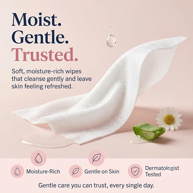 Luvena Soft Feminine Wipes for Women Cucumber Scented 25 Count Pack of 1 | pH balanced hypoallergenic cleansing cloths with aloe vera and natural enzymes, dermatologist tested and paraben free
