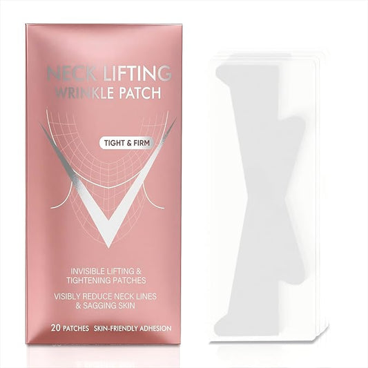 Neck Lift Tape, 20 PCS Invisible Neck Wrinkle Patches for Instant Skin Support, Improves Neck Lines & Wrinkles, Ultra-Thin Breathable Ne_ck Strips for Smooth Look, Reusable & Comfortable Wear