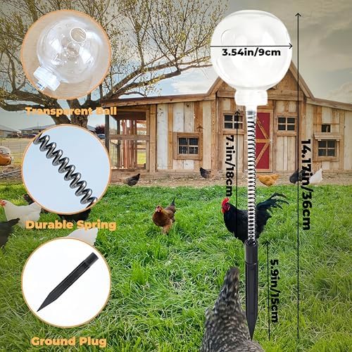 2Pcs Chicken Peck Toys, Chicken Enrichment Toys with Swing Feeder, Interactive Slow Feed Release Toy for Your Flock, Chick Treat Dispensers for Hens Poultry Duck Birds Parrots
