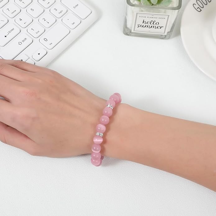 Healing Bracelet For Women Anxiety Crystal Bracelet Chakra Beaded Bracelets Rose Quartz Crystals And Healing Stones Yoga Bead Bracelet Calming Stretch Bracelet Stress Relief Gifts For Women