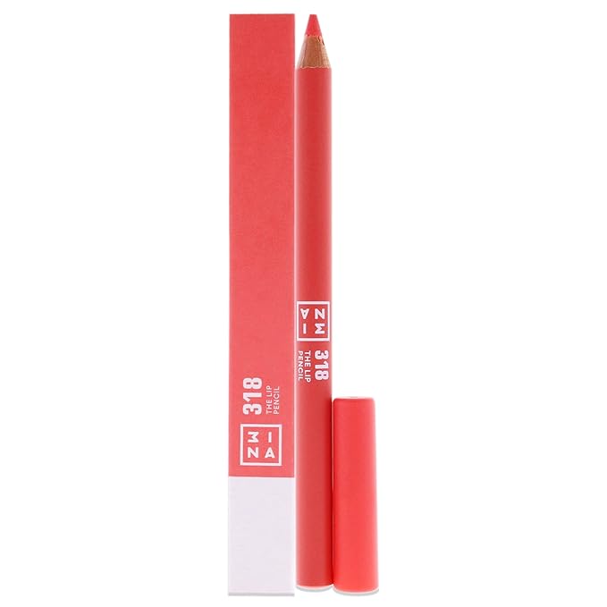 3INA The Automatic Lip Pencil – Waterproof Lip Liner Pencil with Built-In Sharpener – Smudge-Proof, Pigmented, 10 Hour Long Wear Liner - 318-0.01 oz