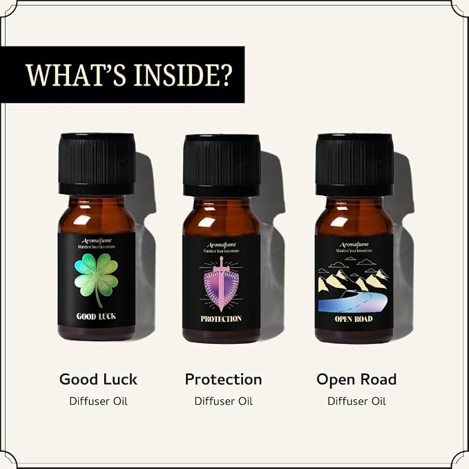 Good Luck, Protection & Open Road Oils | 3 x 10ml | Ideal for Strengthening Protection, Removing Negativity etc| Manifestation & Mindfulness