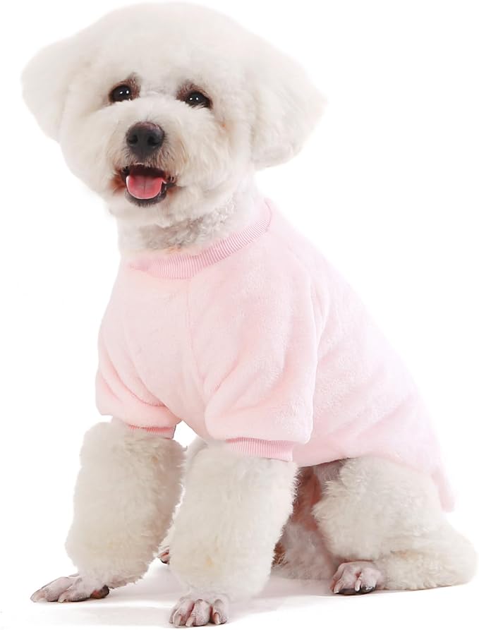 FabriCastle Dog Sweater, 3-Pack Dog Clothes, Soft and Warm Pet Jackets XXS XS for Small Dogs Girl & Cats, Winter Pet Apparel Costumes, Puppy Outfits (Ballet Pink,SkyBlue,Peach, X-Small)