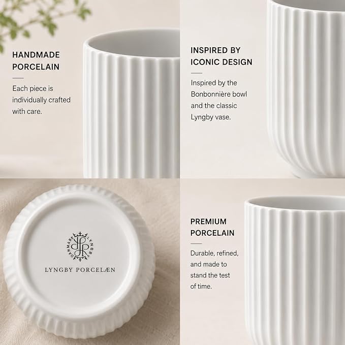 Lyngby Porcelaen Flowerpot | White Porcelain | 4.5 Inches