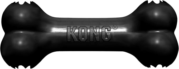 KONG Extreme Goodie Bone, Durable Natural Rubber, Black, for Large Dogs