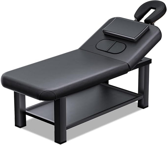 31in Wide Massage Table with 1500lbs Weight Capacity, Iron Base, Massage Bed Adjustable Height for Professional & Home Use, Spa Treatment Table for Relaxation and Therapy