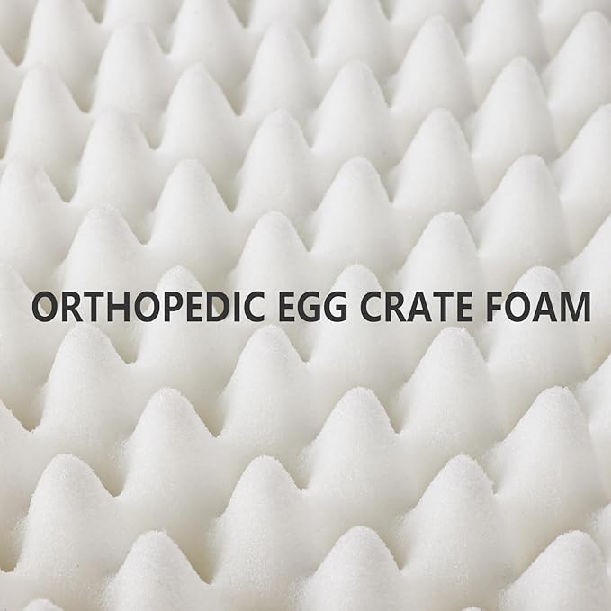 Patas Lague Orthopedic Large Dog Bed Pet Sofa Mat 42''X28'' Navy Blue | Egg-Crate Foam Dog Couch For Large Sized Dogs, Waterproof Removable Washable Cover, Soft Pet Crate Bed With Nonskid Bottom