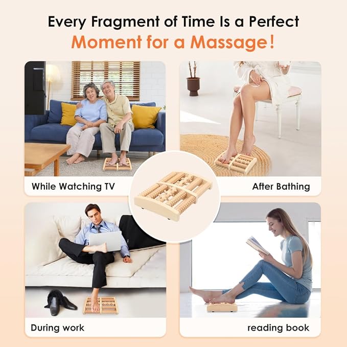 Plantar Fasciitis Relief Foot Massager - Wooden Roller for Pain Relief & Circulation Boost & Arch Pain, Muscle Relaxation.Portable Acupressure Stick | Gifts for Mom and Dad