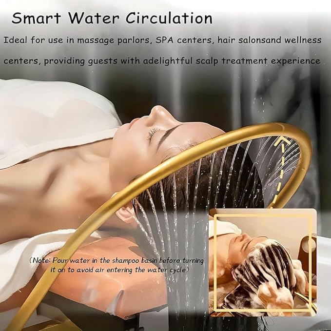 Head Spa Equipment, Massage Table, Japanese Shampoo Bed with Water Cycle & Fumigation Stationary Head Spa Bed for Spa Beauty Salon Barber