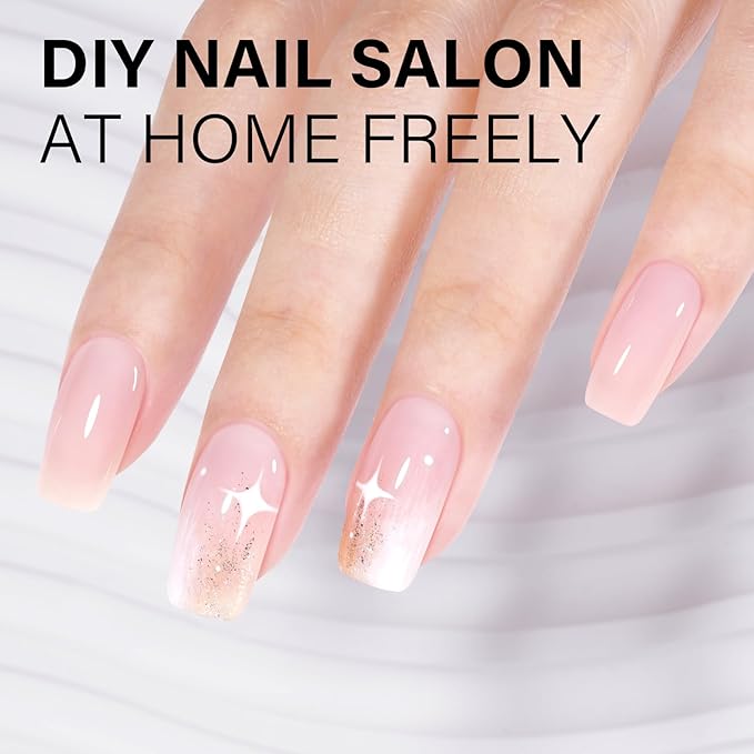 AILLSA Nude Gel Polish Gray Pink Jelly Gels Nail Polish Neutral Color Translucent Soak Off U V Polish Natural Milky Gel Polish for Nail Art French Manicure at Home 0.51 Fl Oz /GB61