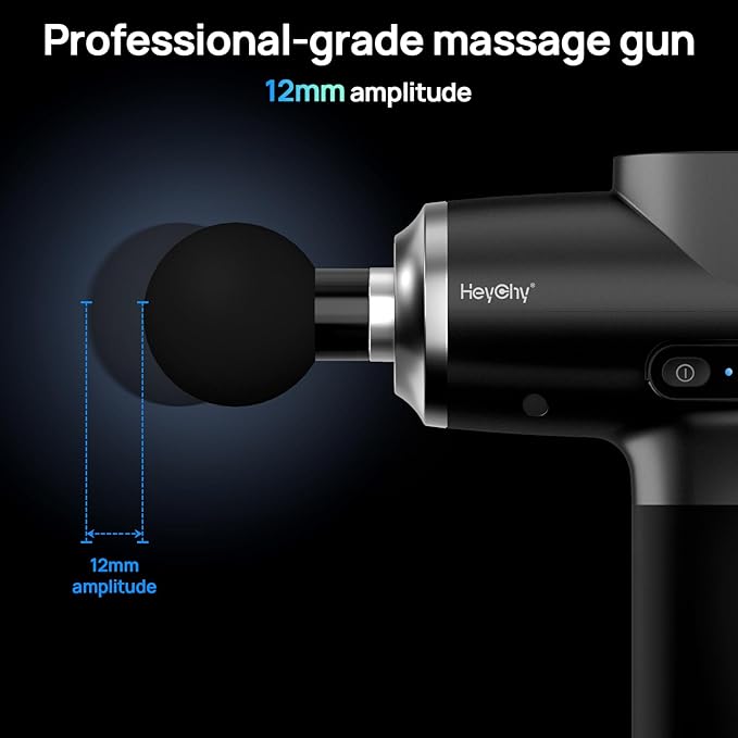 Professional Muscle Massage Gun with Heat, Portable Handheld Muscle Massager, Percussion Back Body Masajeador 12mm Amptitude for Athletes, Runner, Gifts for Men Women