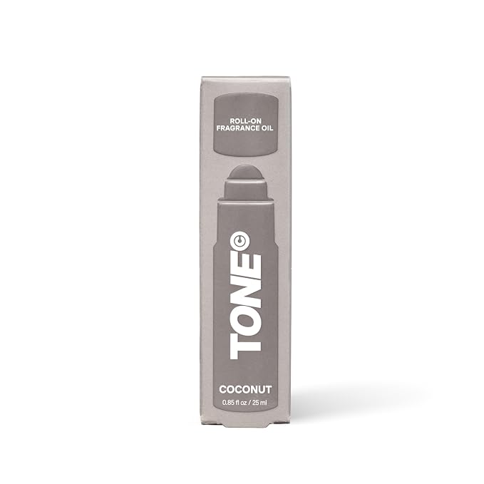TONE Roll-on Fragrance Oil for Men, Coconut, Fragrance Oil with Notes of Coconut, Vanilla, and Sandalwood, 0.85 fl oz
