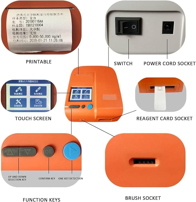 Pet Dog Progesterone Analysis Tester, Canine Progesterone Analyzer wirh 100 Reagent Card, Portable Dog Breeding Equipment, Master The Best Mating Time for Bitches.
