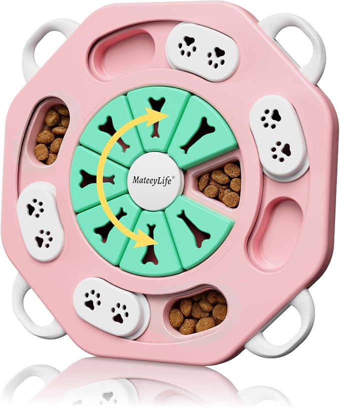 Dog Puzzle Toy for Smart Dogs, Interactive Dog Enrichment Toys,Level1(Pink)