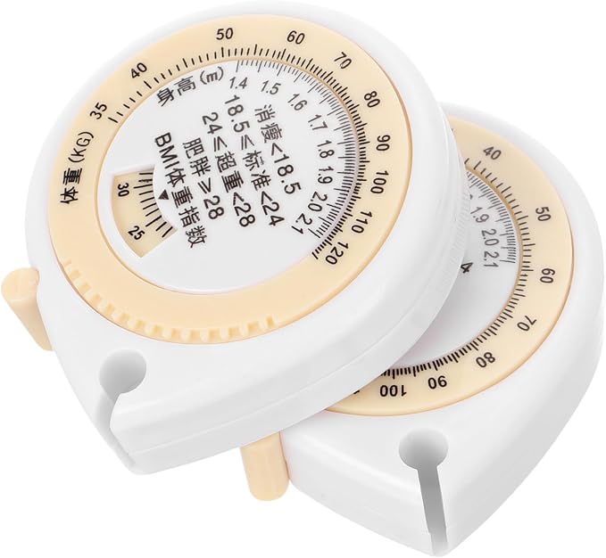 ORFOFE Dual-Sided Soft Tape Measure for Body 2pcs Health Tape Measure 1.5m Reel Accurate Waist Body Measurements Auto-Retractable for Fitness Tracking