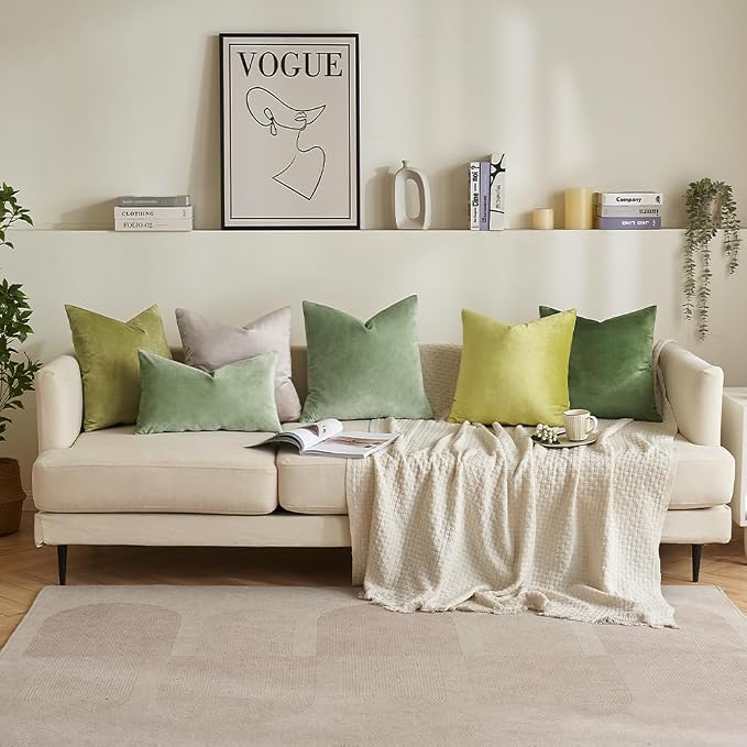 MIULEE Velvet Pillow Cover Soft Luxury Decorative Throw Pillow Cover Single Rectangle Cushion Case for Spring Couch Sofa Bedroom Car Decor,12x20 Inch Sage Green | Soft Luxury Decorative Throw Pillow Cover, Single Rectangle Cushion Case, Home Decor for ...