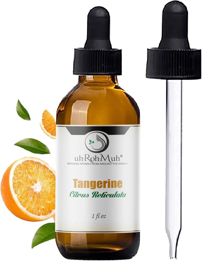 Tangerine Essential Oil, Citrus Reticulata, Cold Pressed Citrus Peel Oil, Sweet Citrus Aroma for Aromatherapy, Diffuser, Massage, Skin Care, Natural Fragrance Oil for Blends – 1 Fl oz