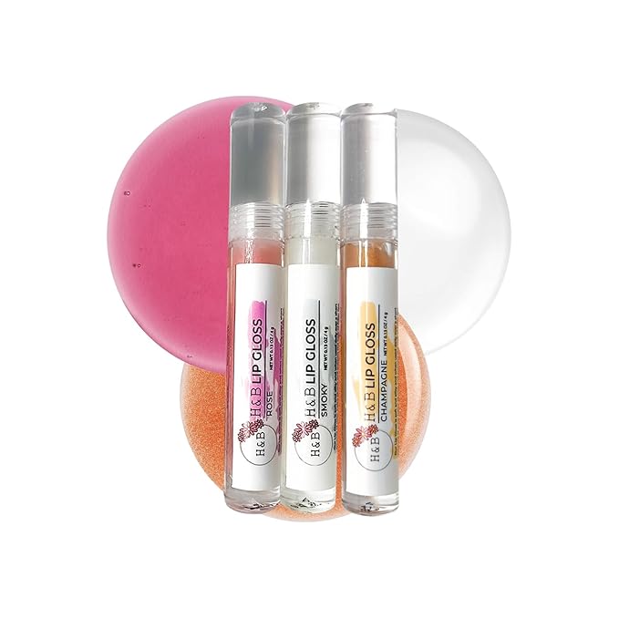 Nicole + Brizee H&B Hydrating Lip Gloss Set - Moisturizing, Long-Lasting Shimmer & Shine for Soft & Smooth Lips – Compact, Travel-Size, Lightweight Lip Gloss for Women - (3 Pack, 4g)