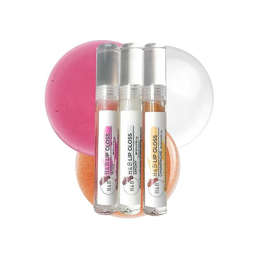 Nicole + Brizee H&B Hydrating Lip Gloss Set - Moisturizing, Long-Lasting Shimmer & Shine for Soft & Smooth Lips – Compact, Travel-Size, Lightweight Lip Gloss for Women - (3 Pack, 4g)