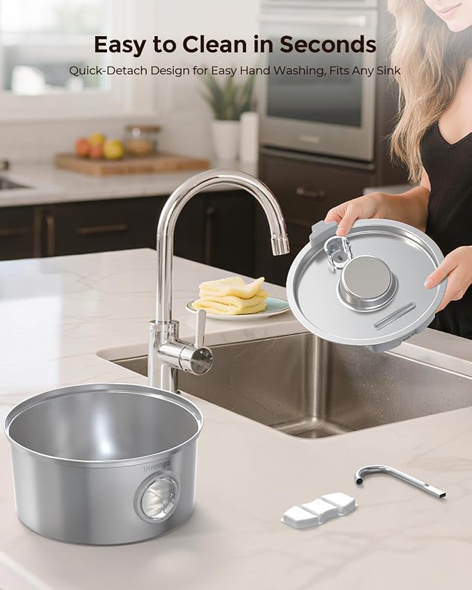 Invengo Cat Water Fountain Stainless Steel, 3.2L/108oz Pet Drinking Fountain for Cats Dogs, Automatic Cat Fountain with 2 Flow Modes, Splash-Proof Bowl, Includes 6 Replacement Filters