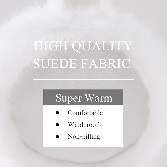 Zsedrut Winter Women Earmuff Foldable Ear Warmer Fluffy Ear Cover Warm Outdoor