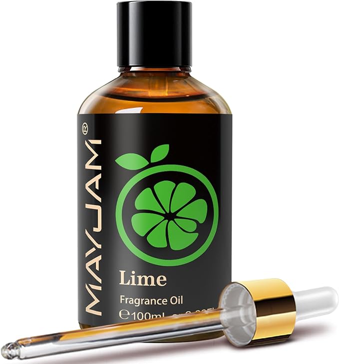 MAYJAM Lime Fragrance Oil Essential Oils for Diffusers for Home, 3.38FL.OZ | Long Lasting Scented Oils for Soap Making, Lime Essential Oil for Candle Making