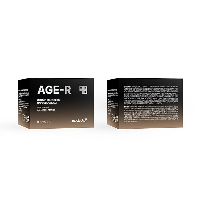 medicube AGE-R Glutathione Glow Capsule Facial Cream - Instant Lifting Moisturizer - Collagen Peptide For Hydrating Glow - Improve Blemishes, Uneven Skin Tone - Korean Skin Care 1.69 fl.oz
