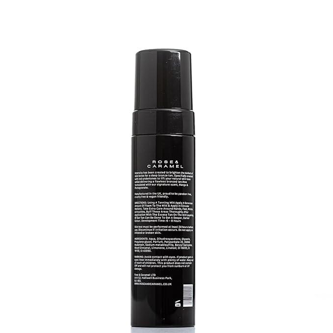 Rose & Caramel Intensity Ultra Dark Bronzed Self-Tanning Mousse – Deep Bronze, Sunless Tanner, Hydrating & Long-Lasting, Streak-Free, (3.38 Fl Oz) 200ml