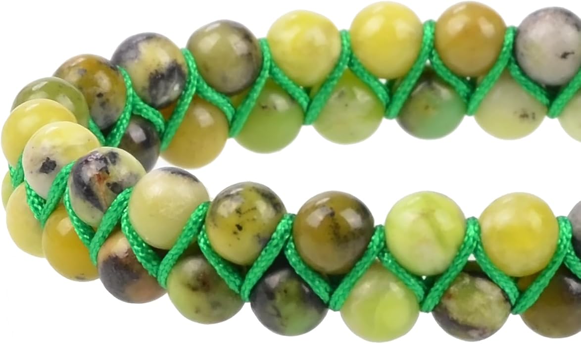 MASSIVE BEADS Double Layer Natural Chakra Healing Power Crystals Macrame Bracelet Yoga Stone Beads Gemstone Meditation Relax Anxiety Bangle for Unisex Women Men
