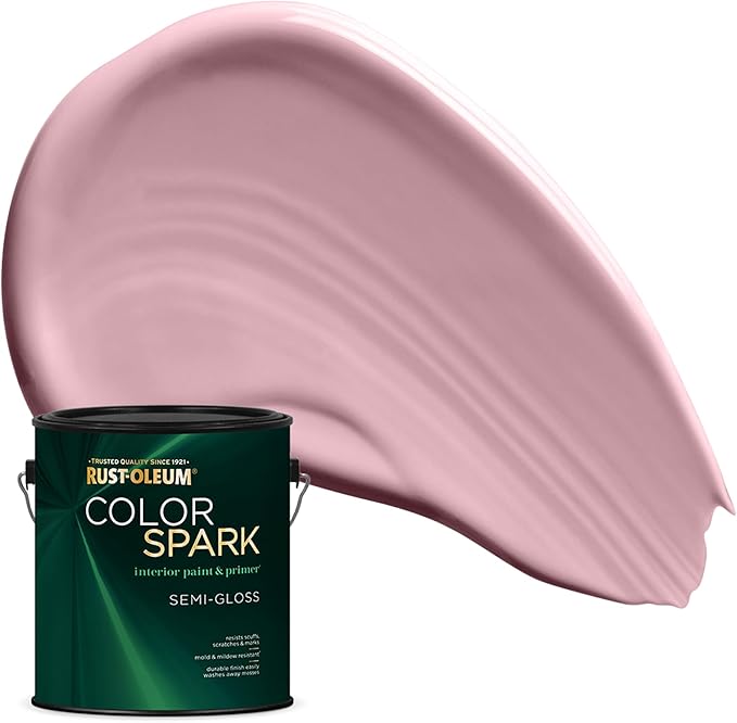 Rust-Oleum Color Spark Interior Paint and Primer in One, Semi-Gloss, Peony, 1 Gallon