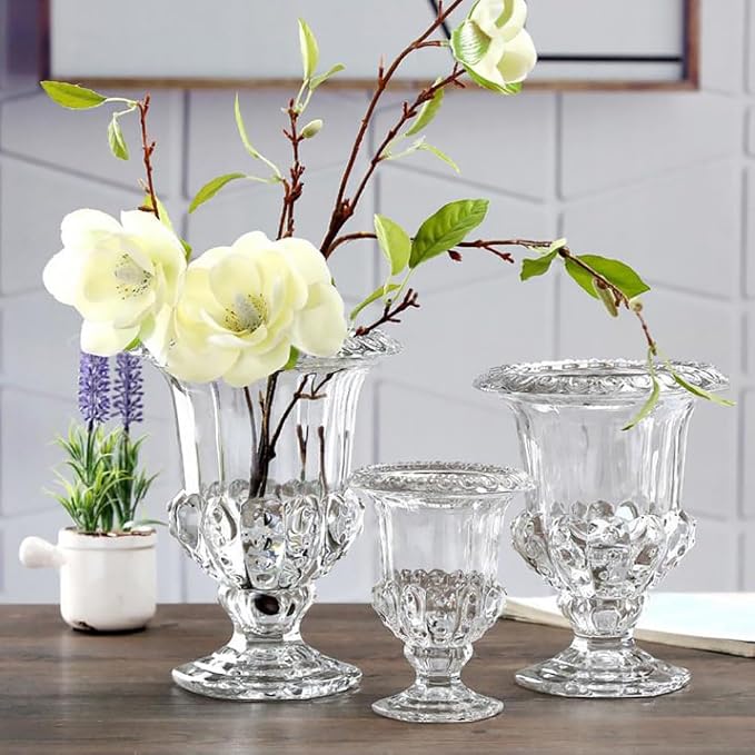 Glass Votive Holder 2 Pcs Glass Vase Ceramic Decor Tabletop Plant Stand Floor Vases Clear Vase for Flowers Home Ornament Transparent Household Flower Planter Air