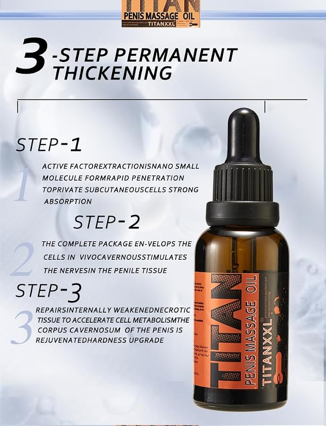 Titan XXL Extra Strength Massage Oil – Power Enlargement Gel Cream for Huge Enhanced Size, Enlarge Thickness, Strength, and Prolonged Performance (Titan XXL Oil)
