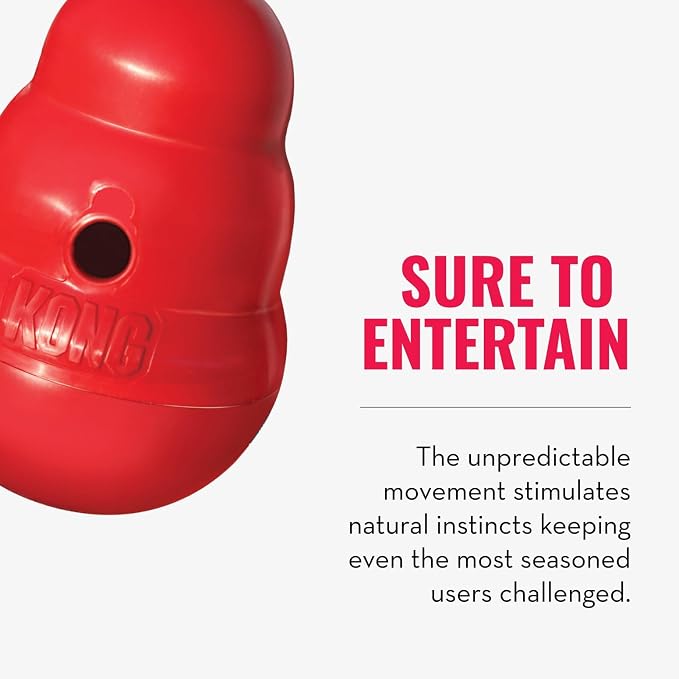 KONG Wobbler, Interactive Treat-Dispensing Dog Toy, for Medium/Small Dogs | Interactive Treat-Dispensing Toy & Slow Feeder That Supports Healthy Eating & Keeps Dogs Mentally Busy