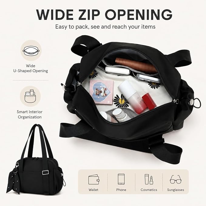 LOIDOU Aesthetic Mini Gym Bag for Women with Wet Dry Pocket, Lightweight Dance Ballet Gymnastic Small Tote Bag for Workout Yoga Clean Girl Lifestyle Overnight Weekend Trip