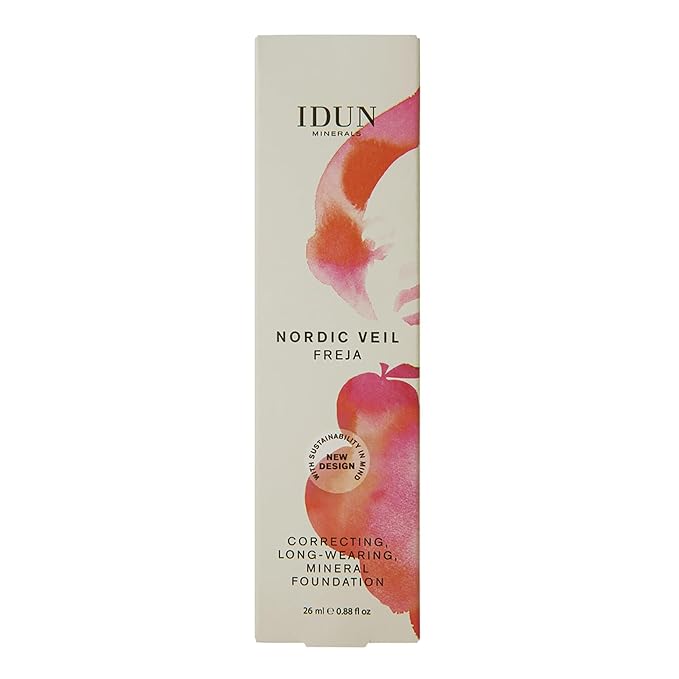 IDUN Minerals Liquid Nordic Veil Foundation - Full and Poreless Coverage, Long Lasting, Soft Matte Finish - Purified and Safe for Sensitive Skin - 306 Freja - Light Medium Warm - 0.88 oz