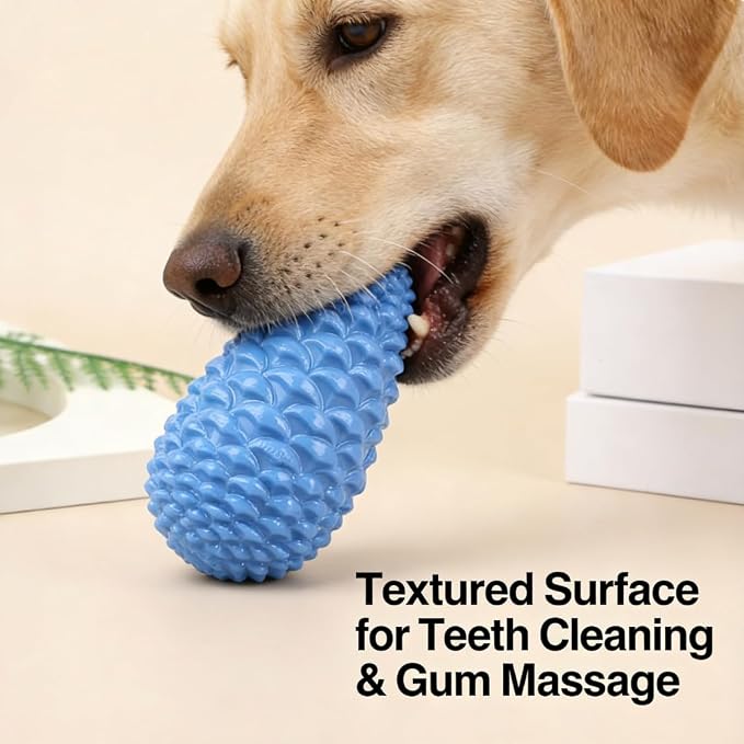 4-Pack Pine Cone Dog Chew Balls – TPR Interactive Treat Dispenser Toy for Small & Medium Dogs, Teeth Cleaning & Boredom Relief, Includes Brown, Green, Blue&Orange，3.86 x 2.28 Inch
