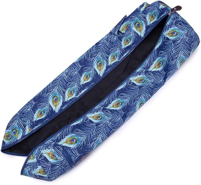 Yoga Mat Bag,Full-zip Exercise Yoga Mat Canvas Carry Bag for Women and Men - Double Storage Pocket,Easy Access Zipper, Adjustable Shoulder Strap and Handle,Fits Most Mat