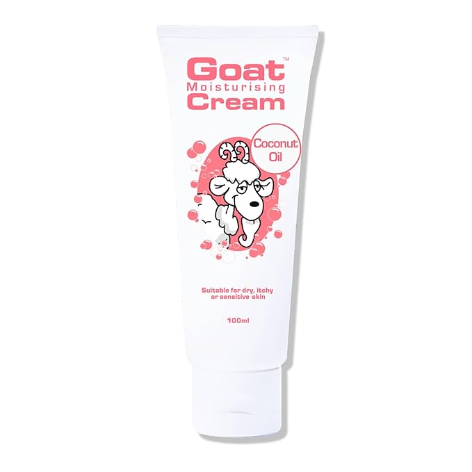 Goat Milk Cream with Coconut Oil, 100ml – Moisturizing Hand & Body Cream with Aloe Vera, Shea Butter, Vitamin E – For Soft, Smooth, Hydrated Skin