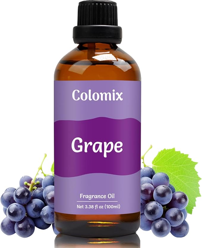 100ml Grape Fragrance Oil, Premium Essential Oils for Diffusers for Home - Candle Scents for Candle Making, Soap Making Supplies and More DIY Projects, Gift Scented Oils