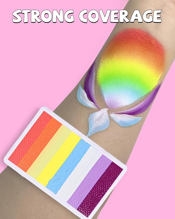 Anka Bella Professional Water Activated Rainbow Cake Face Paint（Sunrise Harbor）50gm,Hypoallergenic, Non-Toxic,Face Body Painting Makeup